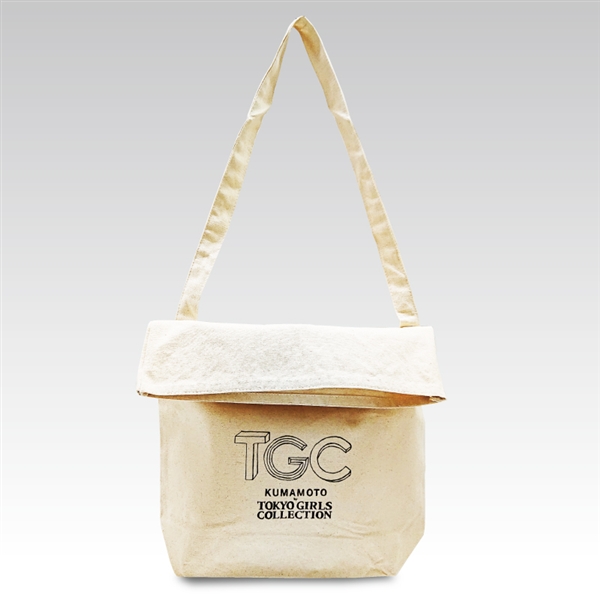 【TGC KUMAMOTO×鶴屋】 キャンバスバッグショルダーナチュラル(折りたたみ)