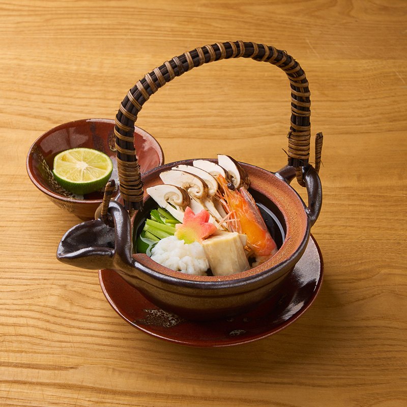 <9月12日(土)午後7時までの承り>【京料理 美濃吉】国産松茸の土瓶蒸し(2人前)(送料込)<冷凍>