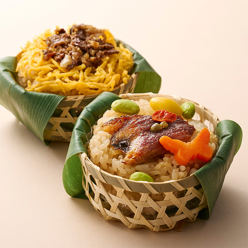 <9月12日(土)午後7時までの承り>【京料理 美濃吉】鰻の飯蒸しと和牛の飯蒸しの詰め合わせ(UWI−50A)(送料込)<冷凍>