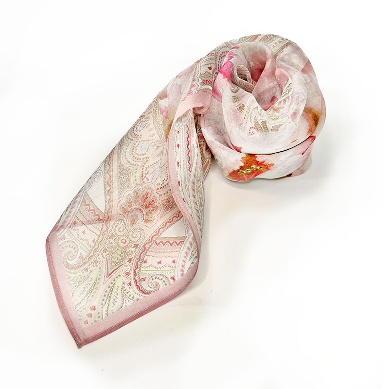 【フィオリトゥーラ ジョヴァンナ】シルクスカーフ(ピンク)