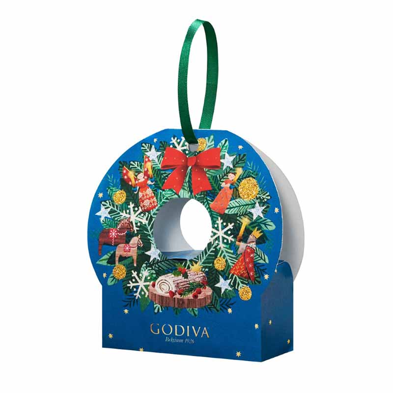 【ゴディバ】ゴディバ ブッシュ ド ノエル ベア & G キューブ オーナメント 2粒入 <冷蔵便>