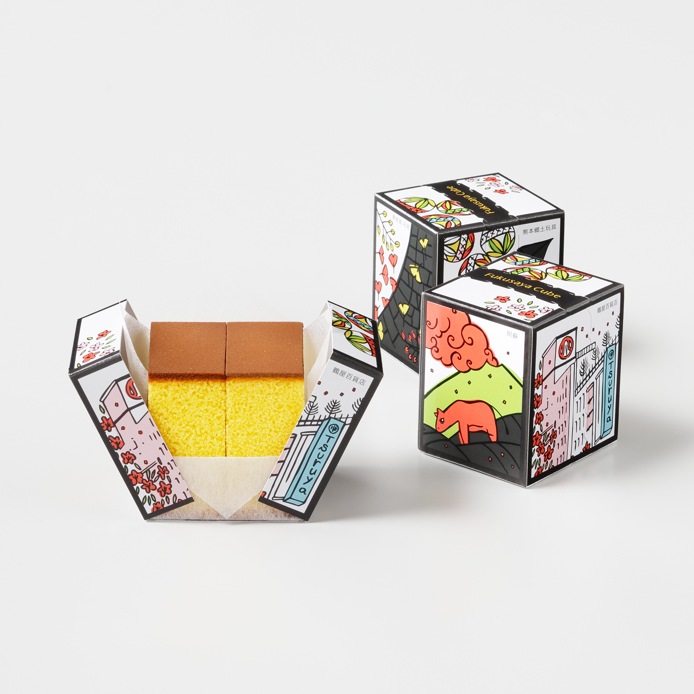 【福砂屋】フクサヤキューブ 鶴屋オリジナル熊本名所めぐり 20個入