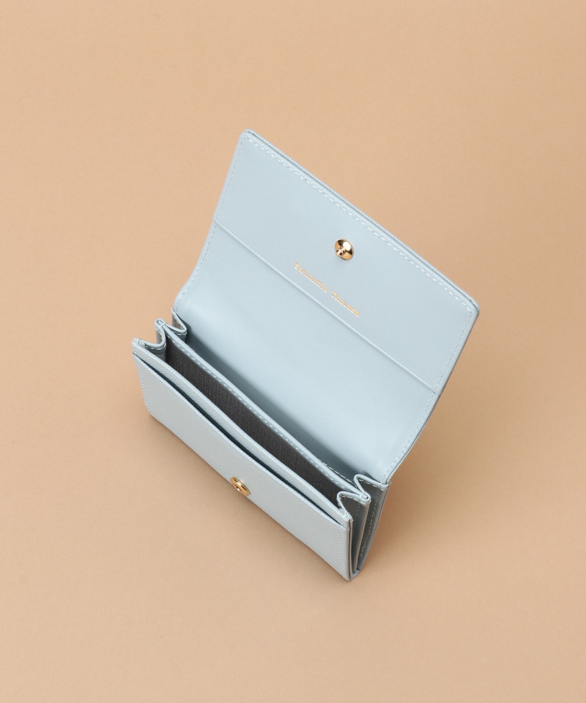 【サマンサタバサ】ビジュー付き 名刺入れ(ブルー)