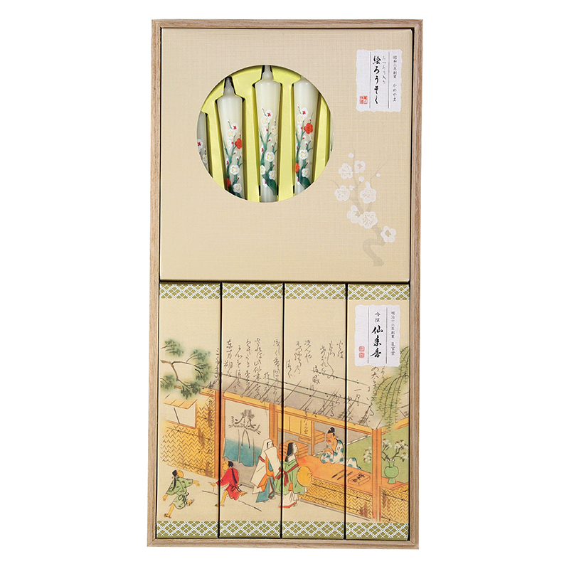 【カメヤマ】仙年香 絵ろうそくセット