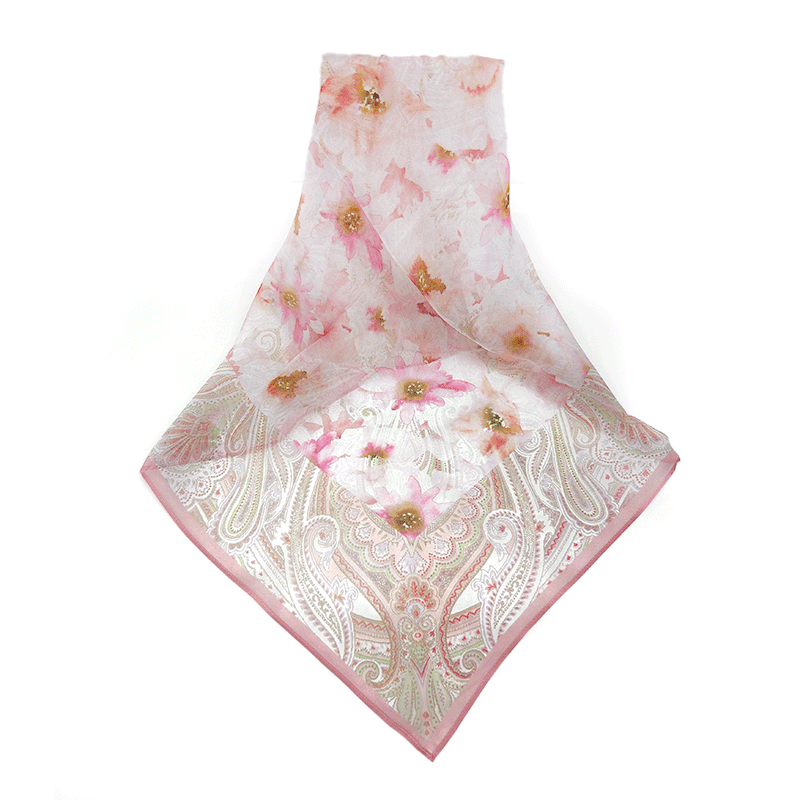 【フィオリトゥーラ ジョヴァンナ】シルクスカーフ(ピンク)