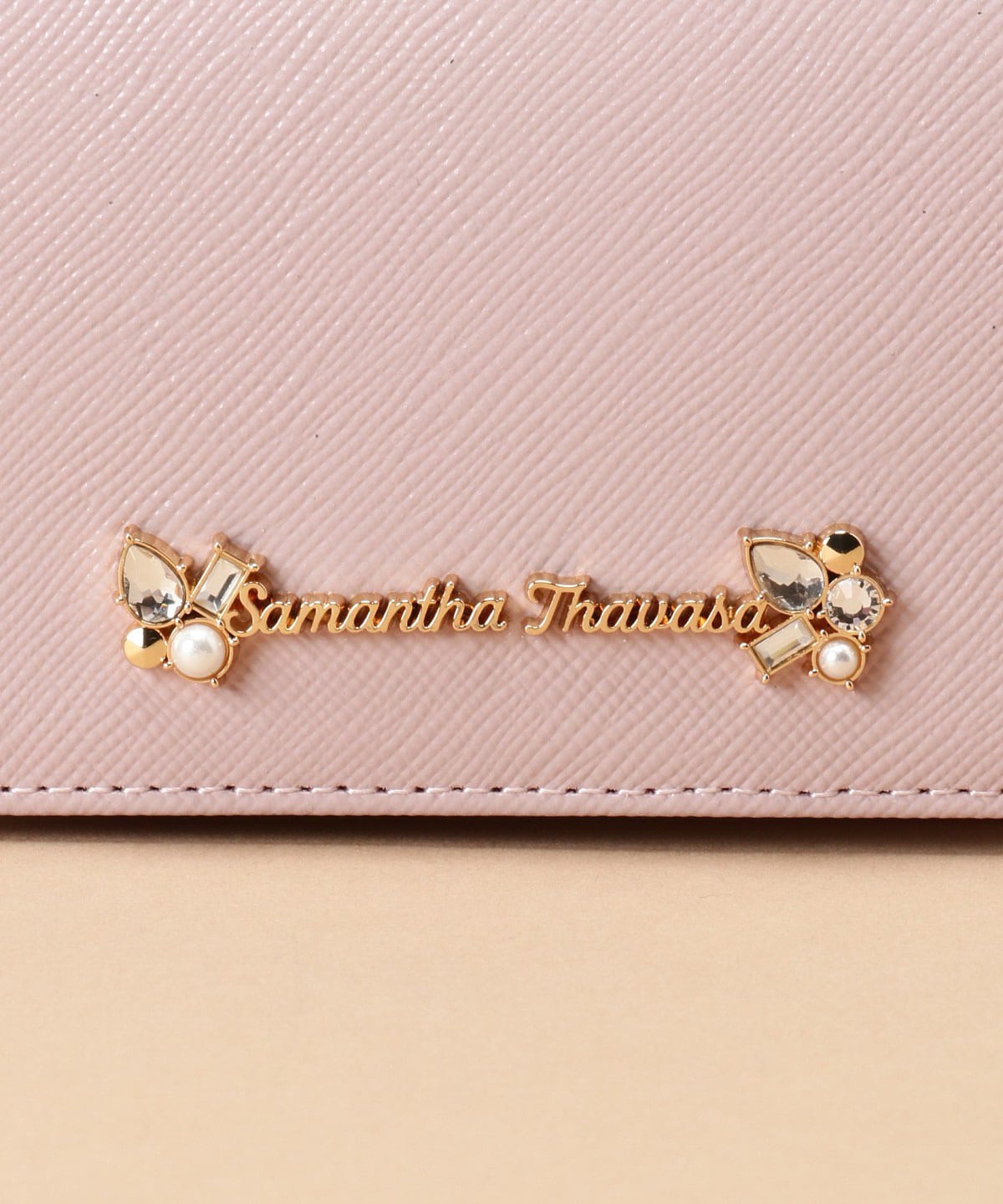 【サマンサタバサ】ビジュー付き 名刺入れ(ピンク)