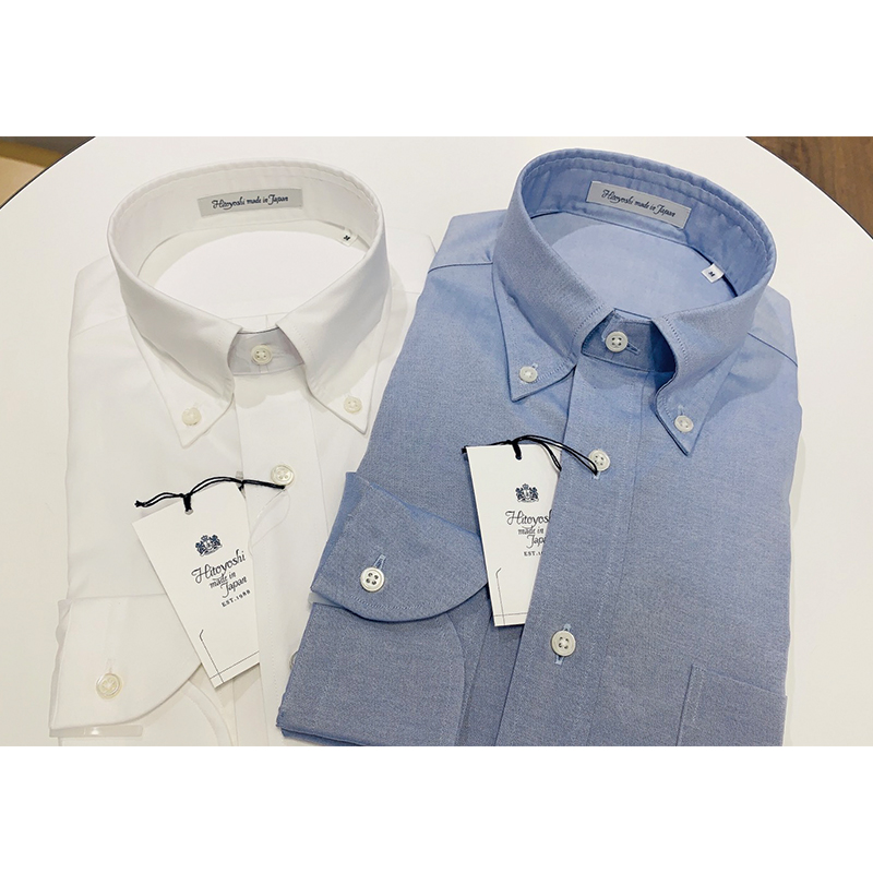【HITOYOSHI】ボタンダウンシャツ（長袖） ≪青オックス・ＬＬ≫