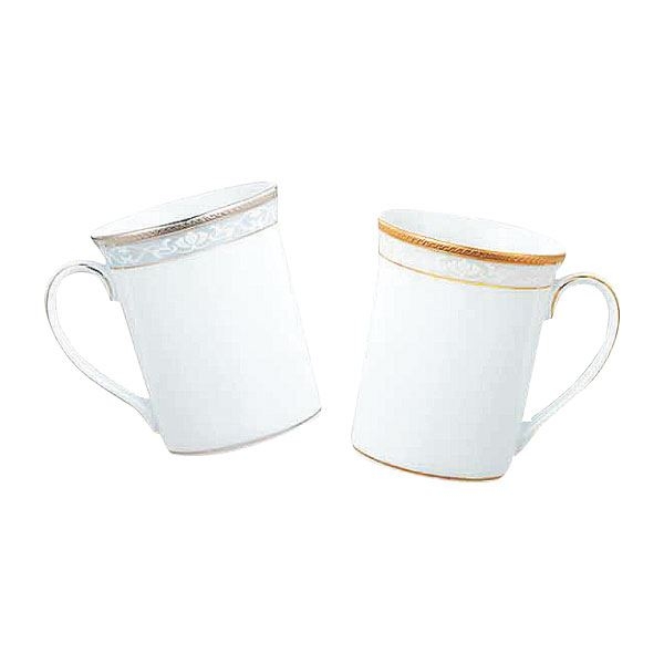 【ノリタケ】ハンプシャーゴールド&プラチナ マグペアセット(金・銀)