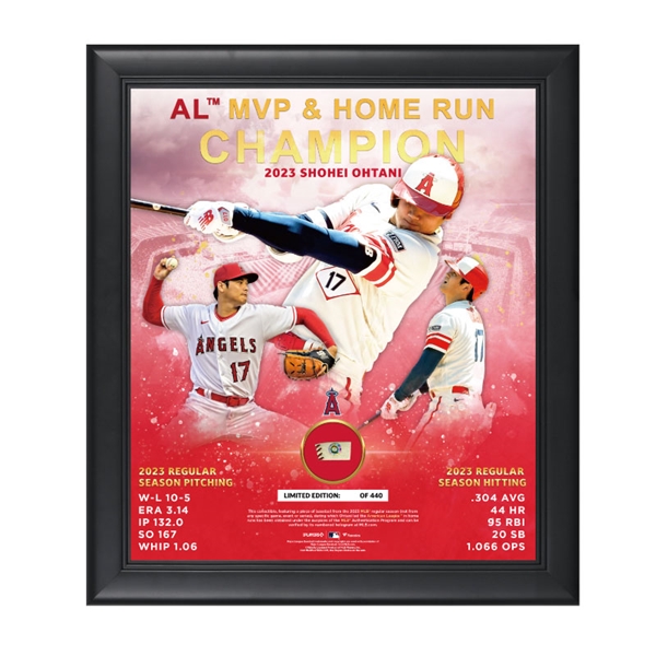 【大谷翔平】 2023MVP&ホームラン王記念 ゲーム使用ボール片入りフォトフレーム