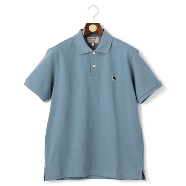 【Jプレス】バックブル カノコレジメンポロシャツ サックスブルー系 XL