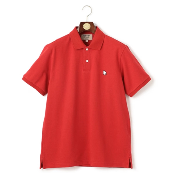 【Jプレス】バックブル カノコレジメンポロシャツ レッド系 XL