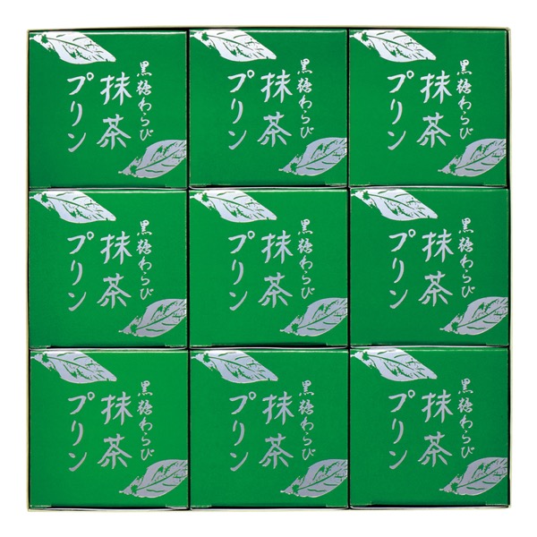 <7月以降お届け>【鶴屋吉信】黒糖わらび抹茶プリン9個入<常温便>