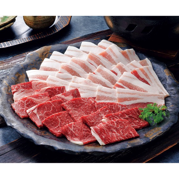 <7月以降お届け>熊本県産味彩牛と肥後あそび豚焼肉セット<産直・送料込み>
