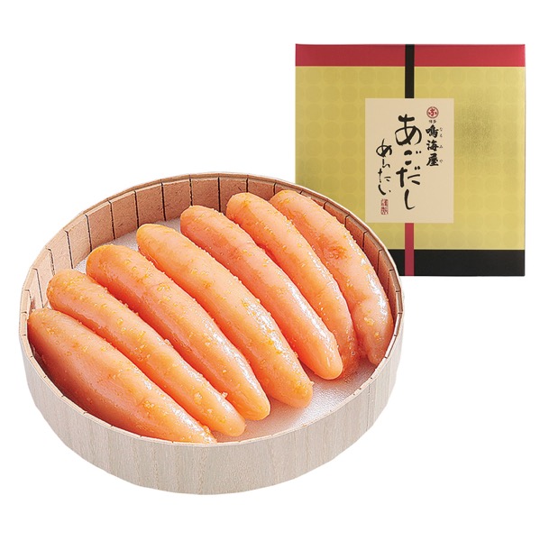 <7月以降お届け>鳴海屋 あごだし味辛子明太子〈無着色〉<冷蔵便>