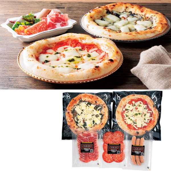 <7月以降お届け>ナポリ風石窯ピザと熟成ハムセット<産直・送料込み>