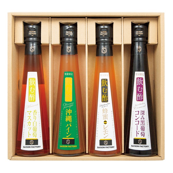 <7月以降お届け>セゾンファクトリー 季節の飲む酢4本詰合せ<常温便>