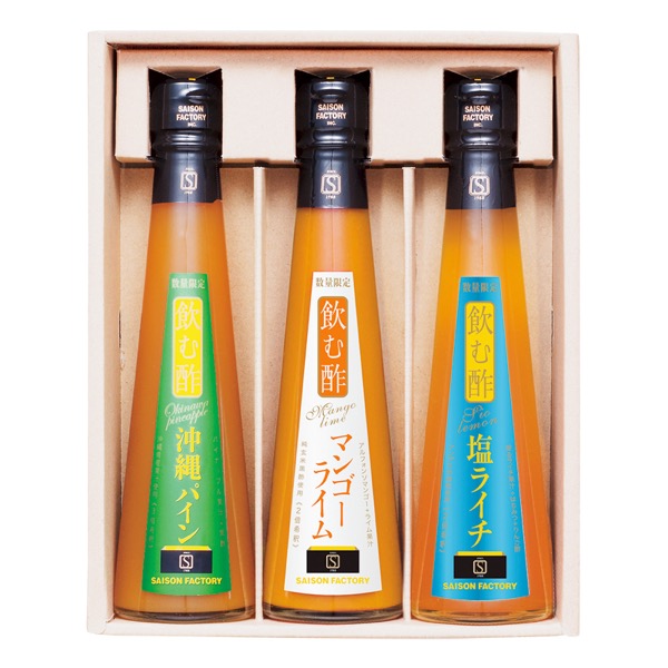 <7月以降お届け>セゾンファクトリー 季節の飲む酢3本詰合せ<常温便>