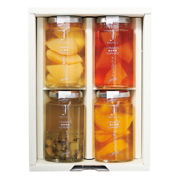 <12月以降お届け>フルーツJ 国産フルーツジュレ 4本入<常温便>