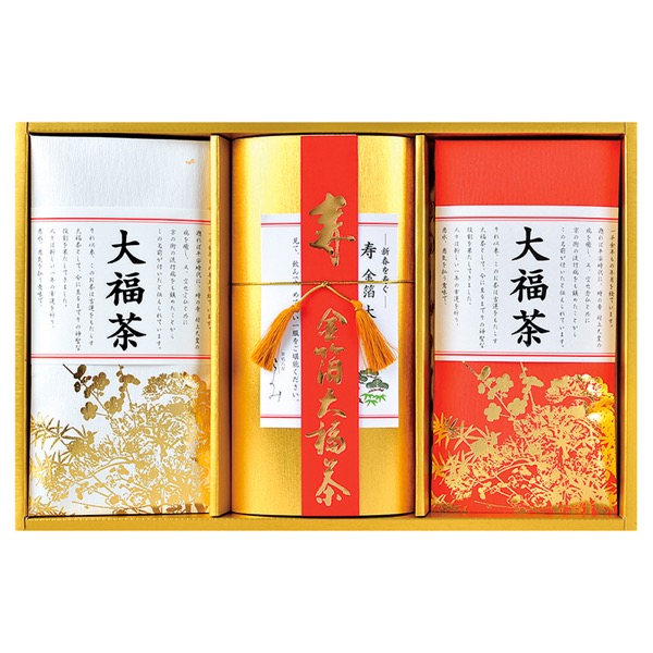 <12月以降お届け>八女金箔大福茶<常温便>