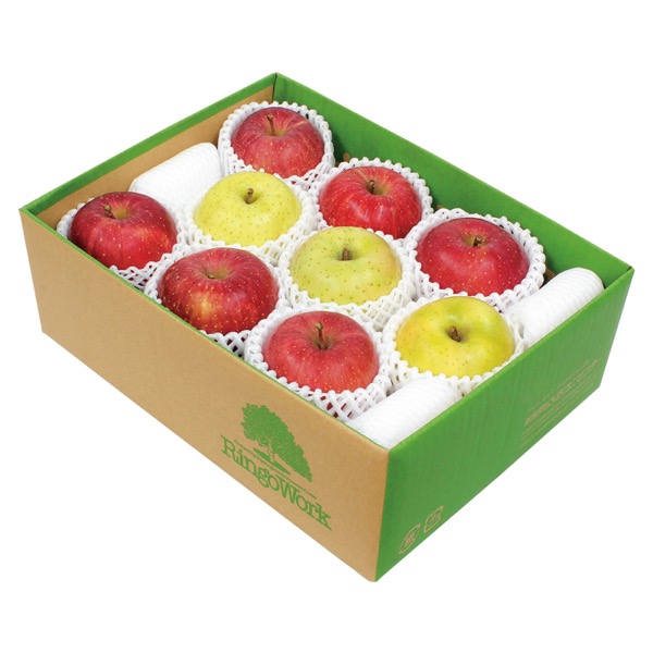 <12月以降お届け>青森板柳町りんごワーク 青森県産サンふじ&王林りんご<産直・送料込み>