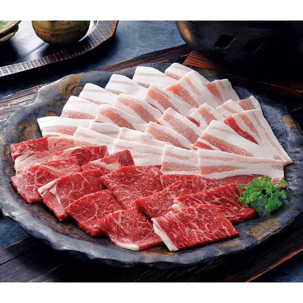 熊本県産味彩牛と肥後あそび豚焼肉セット<産直・送料込み>