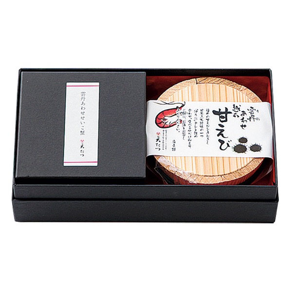 【御雲丹商 天たつ】雲丹あわせせいこ蟹と越前甘えび詰合せ<産直・送料込み>