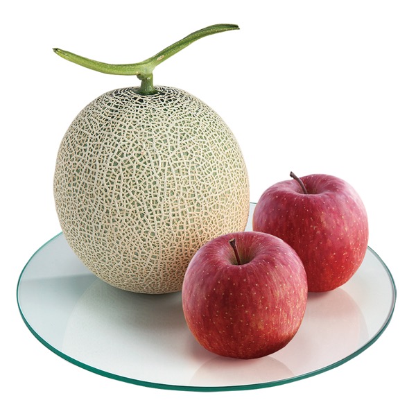 <12月以降お届け>熊本県産アールスメロン・長野県産または青森県産サンふじ詰合せ<常温便>