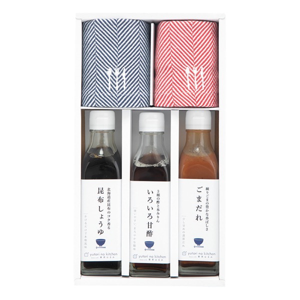 <12月以降お届け>栗原はるみ ふきん2枚&たれ3本セット<常温便>