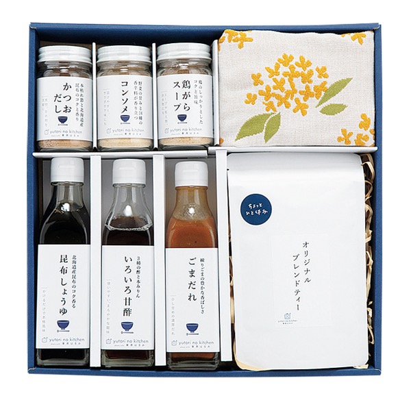 <12月以降お届け>栗原はるみ お茶&ふきん ゆとりのキッチンセット<常温便>