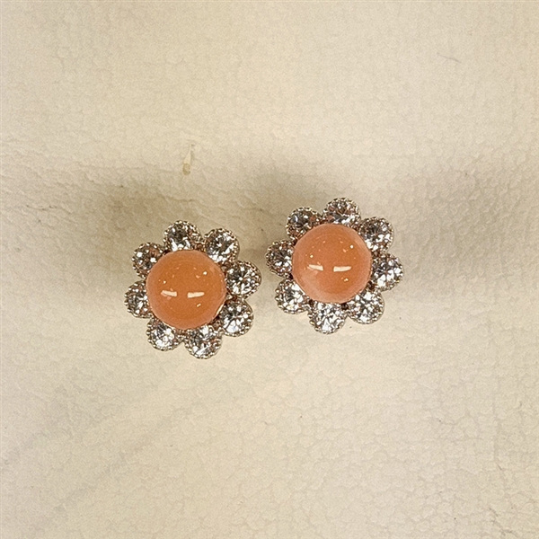 ピンク珊瑚ピアス