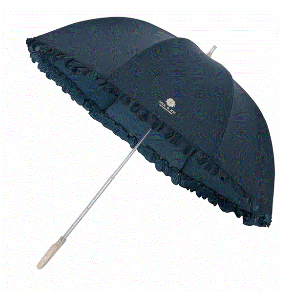 【ムーンバット】ポールアンドジョー フリル兼用傘 (ネイビーブルー)
