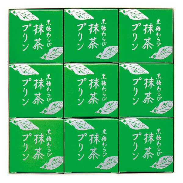 <7月以降お届け>京都【鶴屋吉信】黒糖わらび抹茶プリン9個入<常温便>