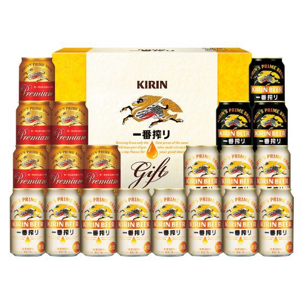 <7月以降お届け>キリン 一番搾り3種飲みくらべセット プレミアム・黒ビール入り<常温便>