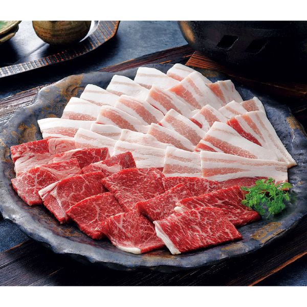 <7月以降お届け>熊本県産味彩牛と肥後あそび豚焼肉セット<産直・送料込み>