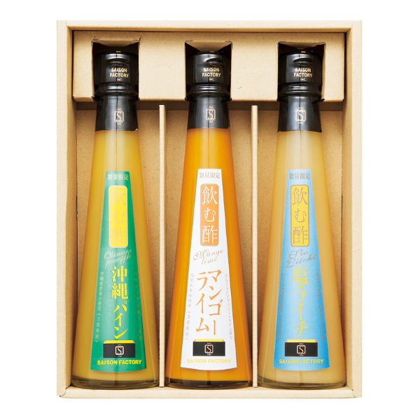 <7月以降お届け>セゾンファクトリー 季節の飲む酢3本詰合せ<常温便>