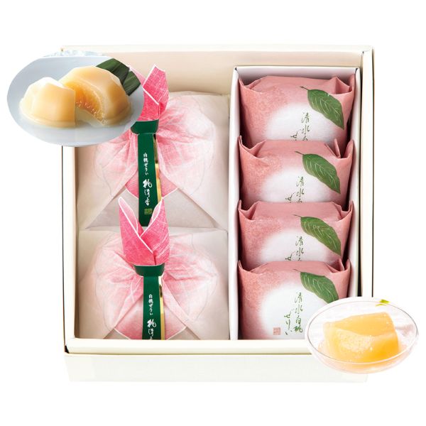 <7月以降お届け>菓匠 清閑院 白桃ぜりぃ桃清香詰合せ<常温便>