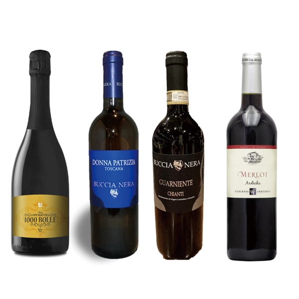 ★福袋★【和洋酒】スパークリング、白、赤ワイン 4本セット