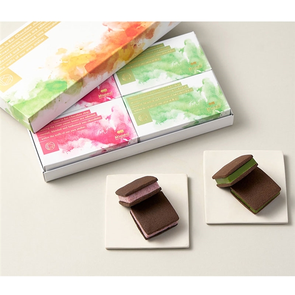 【Minimal - Bean to Bar Chocolate -】チョコレートサンドクッキー - 苺&抹茶-(8粒入)