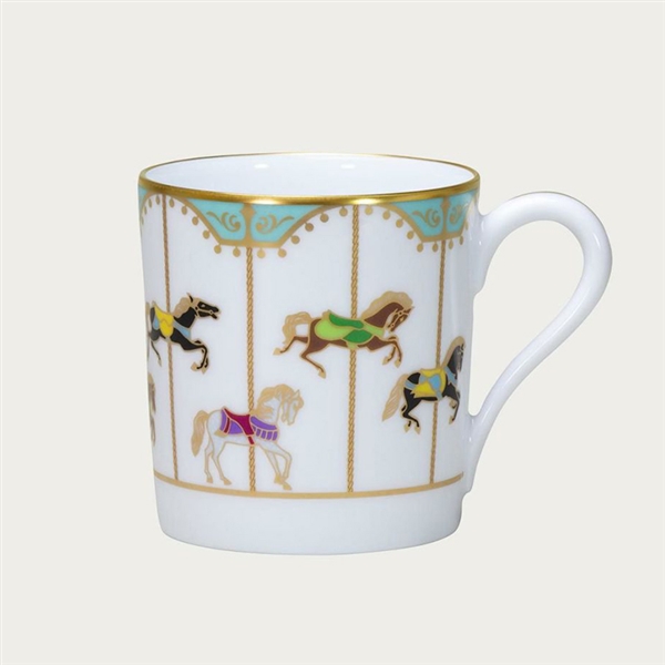 【大倉陶園】回転木馬 マグ (ブルー)