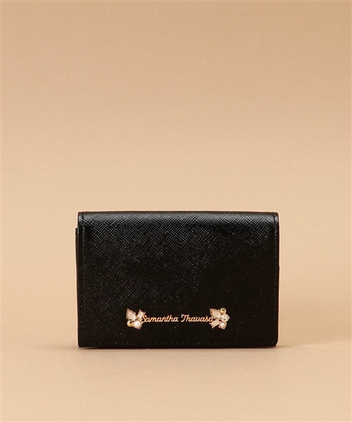 【サマンサタバサ】ビジュー付き 名刺入れ(ブラック)