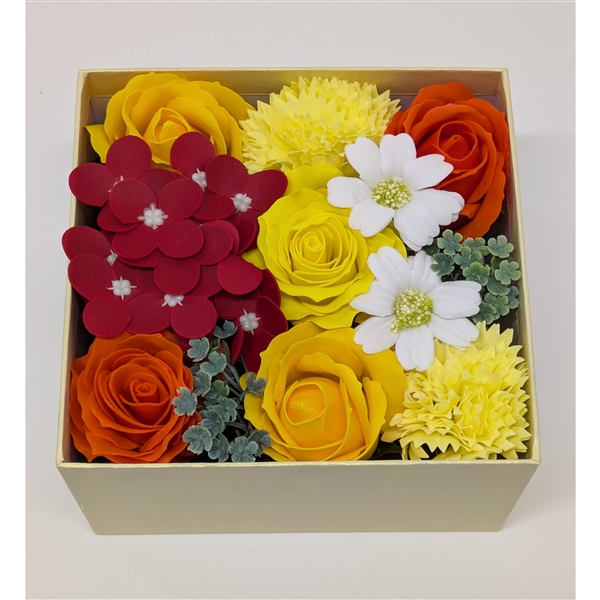 【デコールフラワー】シャボンフラワーBOX イエロー