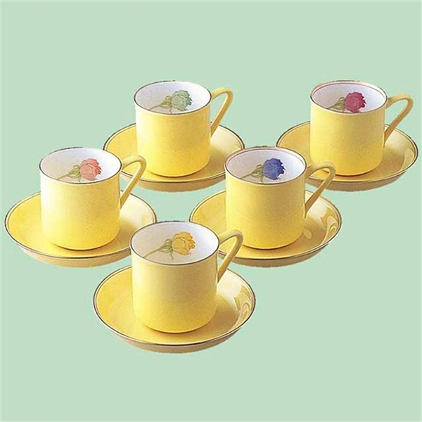 【香蘭社】ブライトローズ・コーヒー碗皿揃