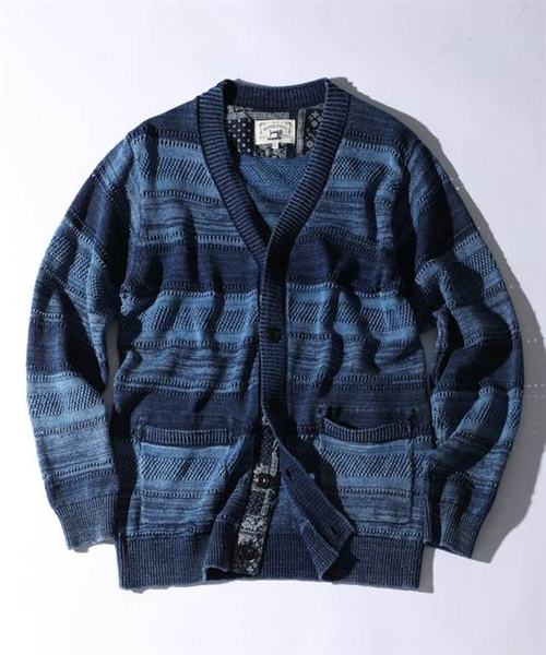 【DUFFER】<INDIGO LABEL>インディゴコットンカーディガン インディゴブルー