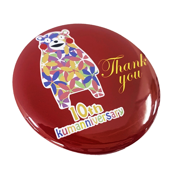 【くまモン】10周年記念 缶バッジ レッド