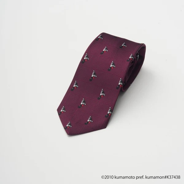 【くまモン】ネクタイ チェック<ワイン>(1本)