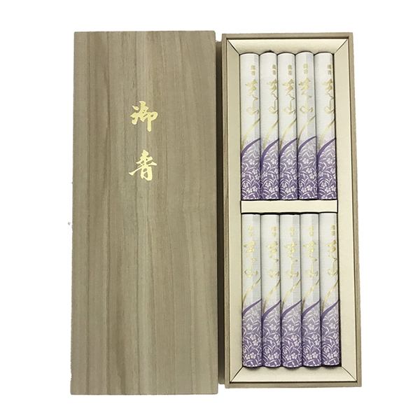 【日本香堂】#65005 銘香芝山 桐箱短寸10入