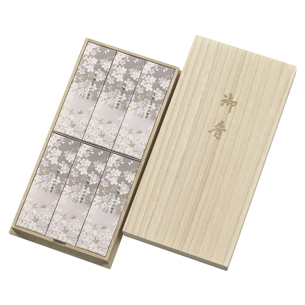 【日本香堂】淡墨の桜 桐箱6箱入 #37102