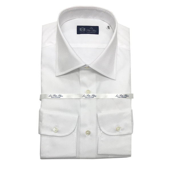 【HITOYOSHI】シャツ・セミワイド（織り柄 ツイル）白 （43－84）: ファッション｜鶴屋オンラインストア
