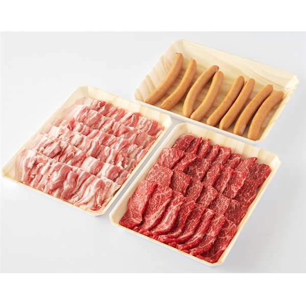 【加茂川】お肉のお買得セット(牛・豚・ウインナー)(5,400円)